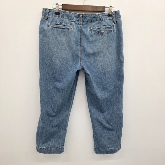 Lauren Ralph Lauren Womens 10P Blue Denim Capris Classic Fit Cotton Jean Pants - Picture 2 of 12
